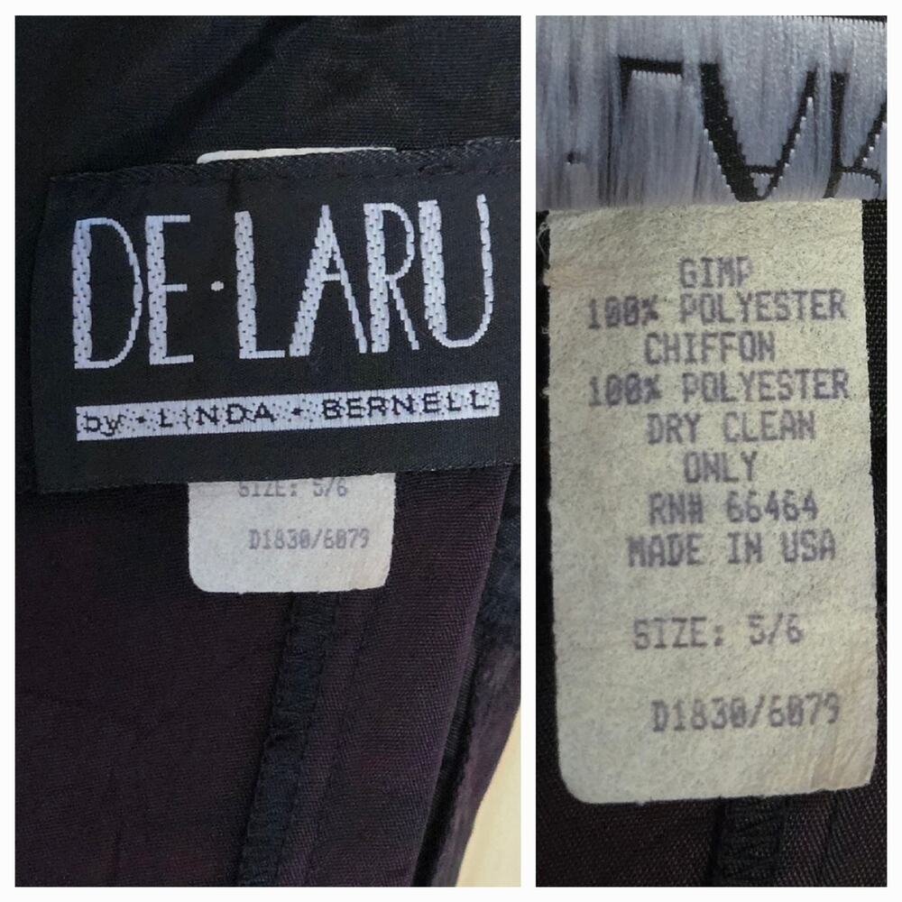 Vintage De Laru Formal 90's Halter Dress Size 5 6 - Picture 7 of 9